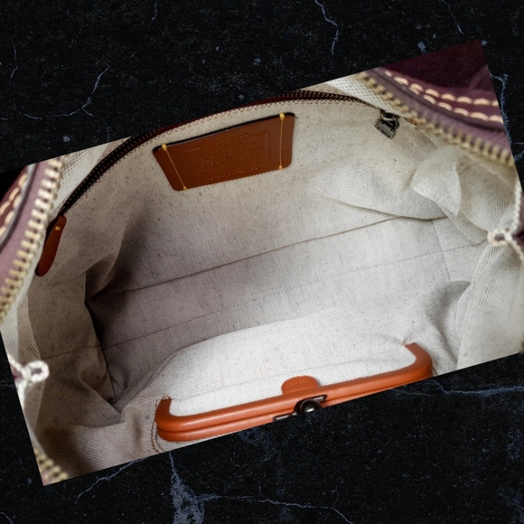 Coach 1941 Rogue Pebbled Heather Grey Leather W/Oxblood Suede#23755 - Picture 5 of 8